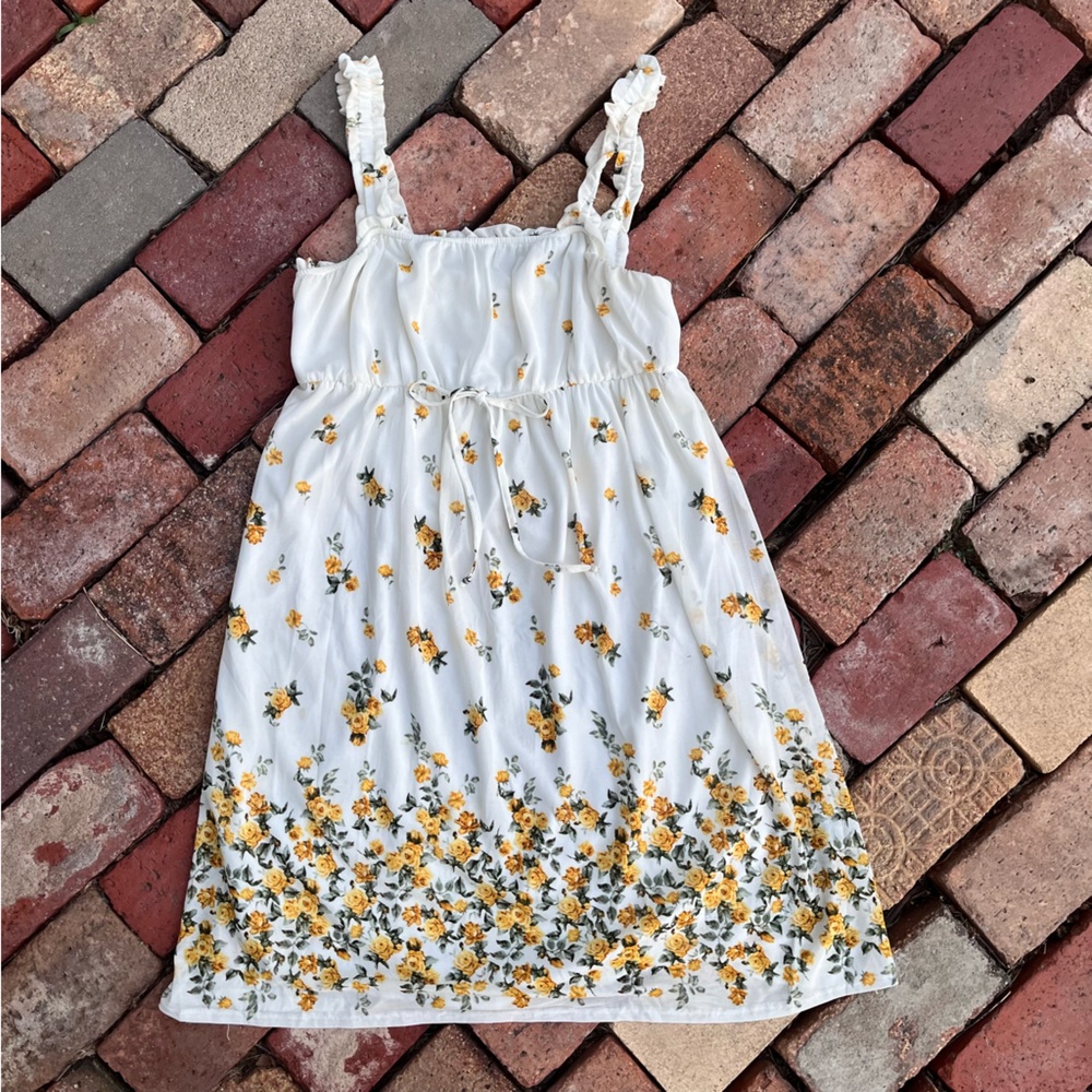 Siren Lily Floral Dress with Yellow Accents